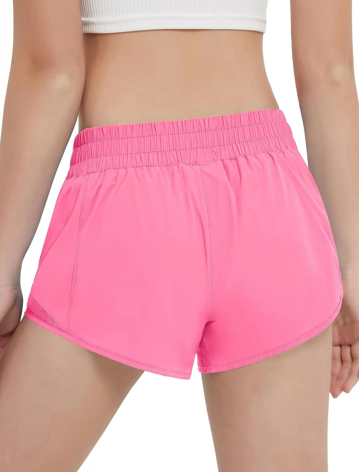 EXARUS Girls 2.5"/4" Athletic Shorts Running Workout Track with Liner Zip Pocket Lightweight Gym Sports for Kids 6-12Y