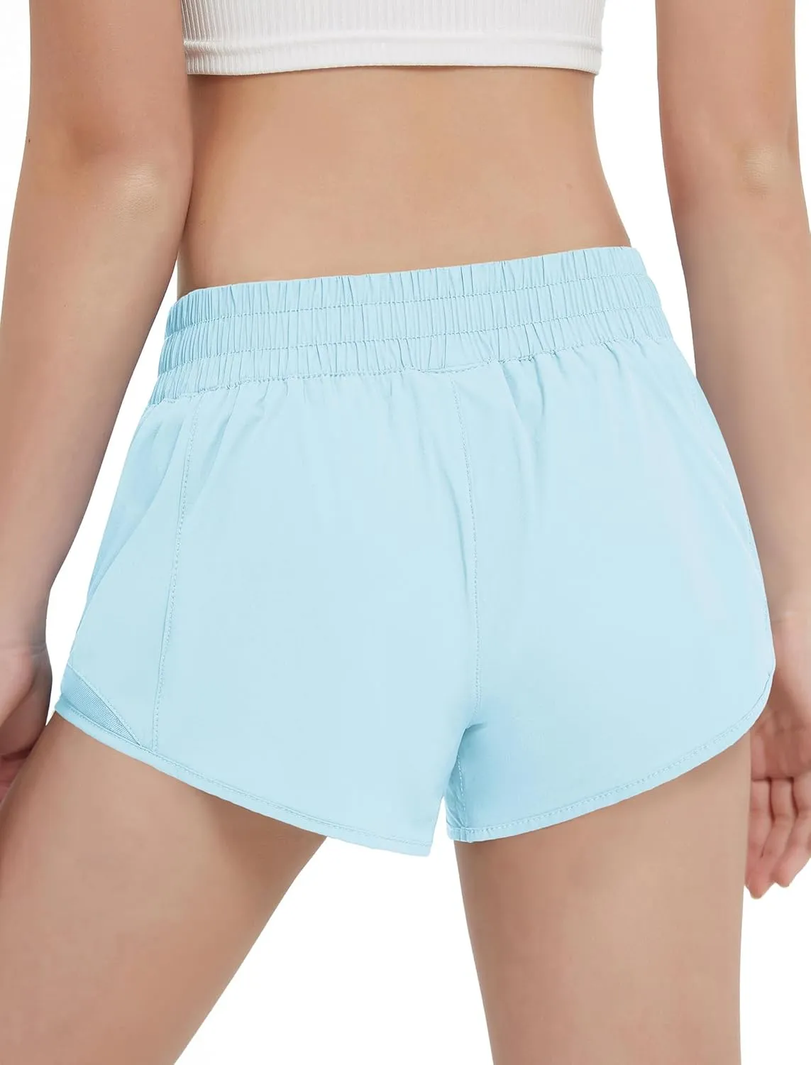 EXARUS Girls 2.5"/4" Athletic Shorts Running Workout Track with Liner Zip Pocket Lightweight Gym Sports for Kids 6-12Y