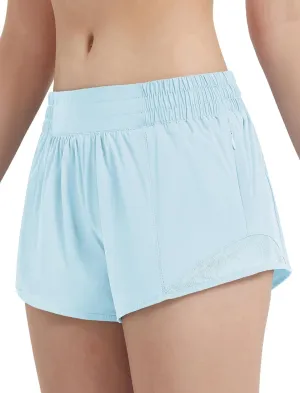 EXARUS Girls 2.5"/4" Athletic Shorts Running Workout Track with Liner Zip Pocket Lightweight Gym Sports for Kids 6-12Y