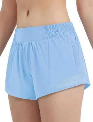 EXARUS Girls 2.5"/4" Athletic Shorts Running Workout Track with Liner Zip Pocket Lightweight Gym Sports for Kids 6-12Y