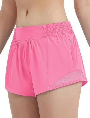 EXARUS Girls 2.5"/4" Athletic Shorts Running Workout Track with Liner Zip Pocket Lightweight Gym Sports for Kids 6-12Y