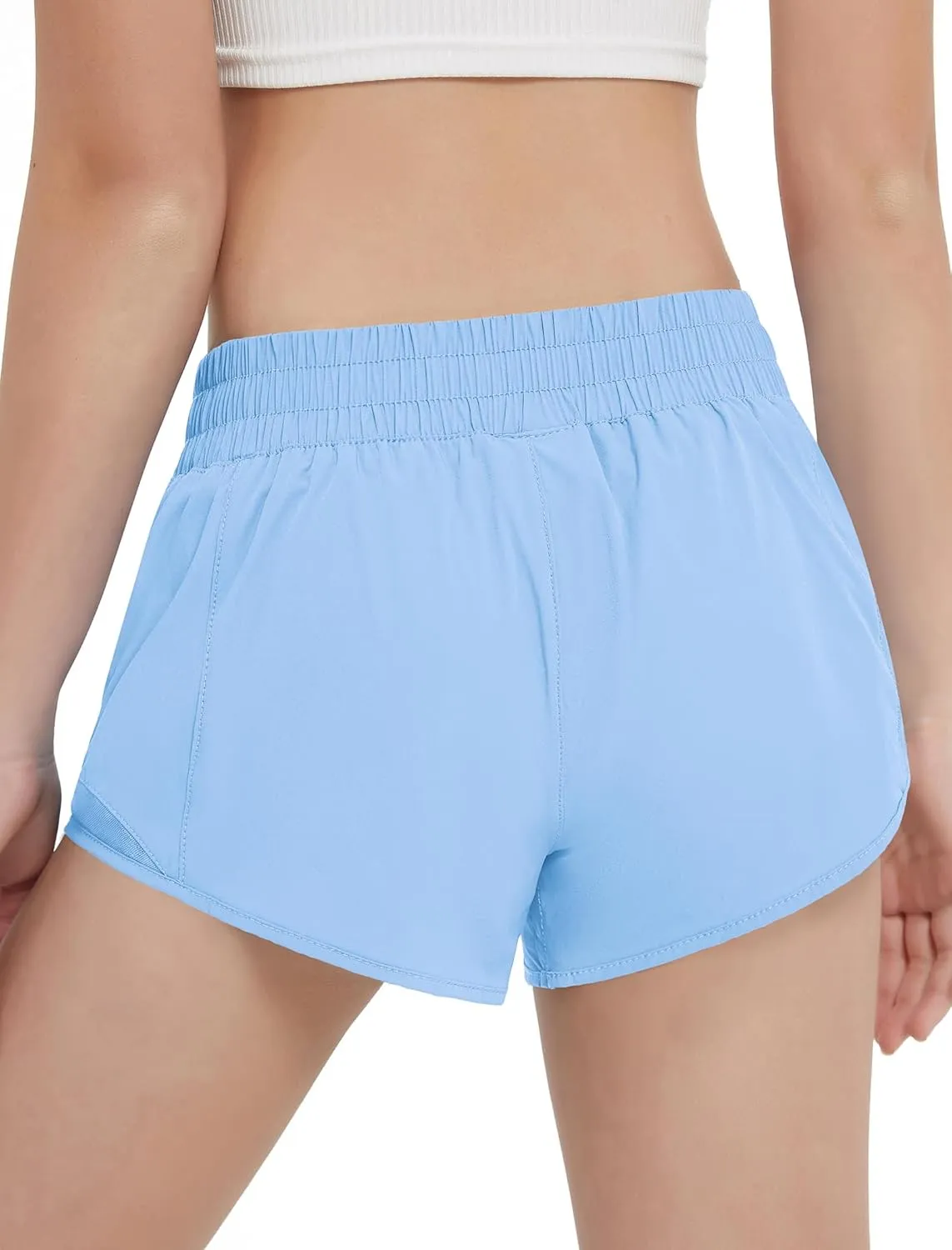 EXARUS Girls 2.5"/4" Athletic Shorts Running Workout Track with Liner Zip Pocket Lightweight Gym Sports for Kids 6-12Y