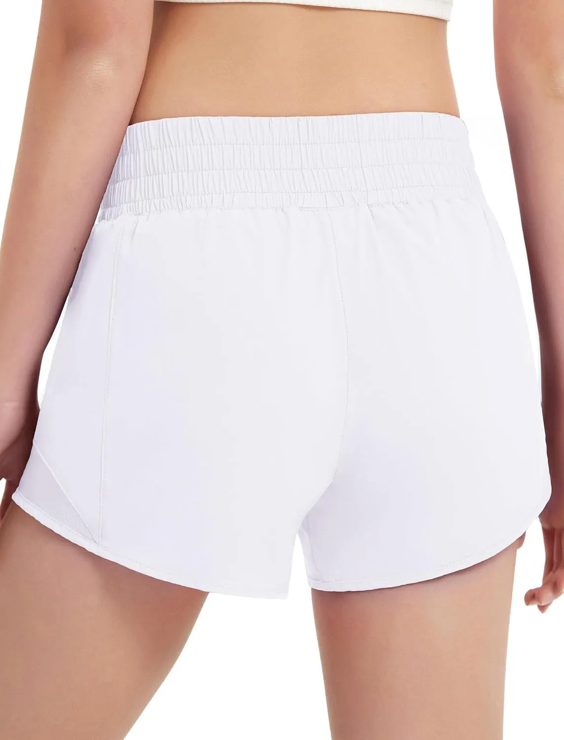 EXARUS Girls Running Shorts Athletic with Liner Zipper Pocket Lightweight Elastic Waist Sports Track for Kids