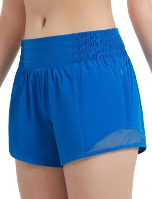 EXARUS Girls Running Shorts Athletic with Liner Zipper Pocket Lightweight Elastic Waist Sports Track for Kids