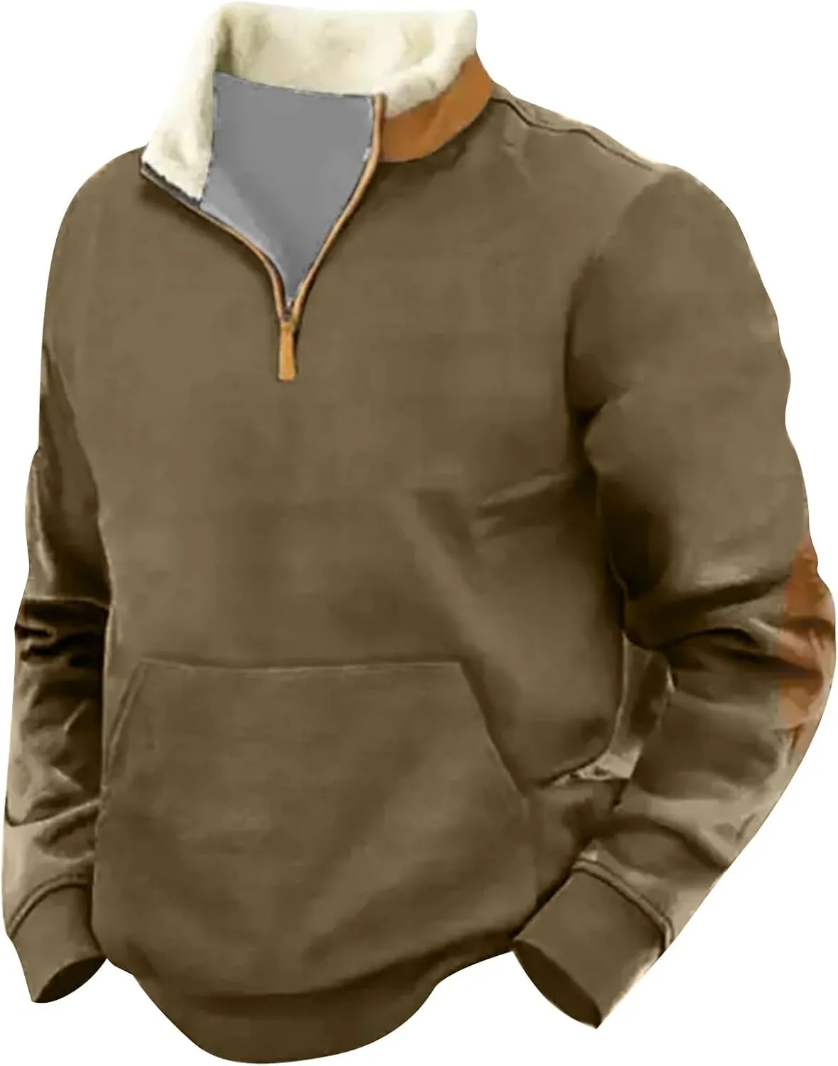 FlekmanArt Mens Quarter Zip Pullover Stand Collar Long Sleeve Outfits V Neck Graphic Print T Shirts Fashionable Pullovers