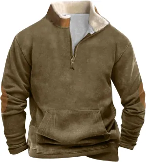 FlekmanArt Mens Quarter Zip Pullover Stand Collar Long Sleeve Outfits V Neck Graphic Print T Shirts Fashionable Pullovers