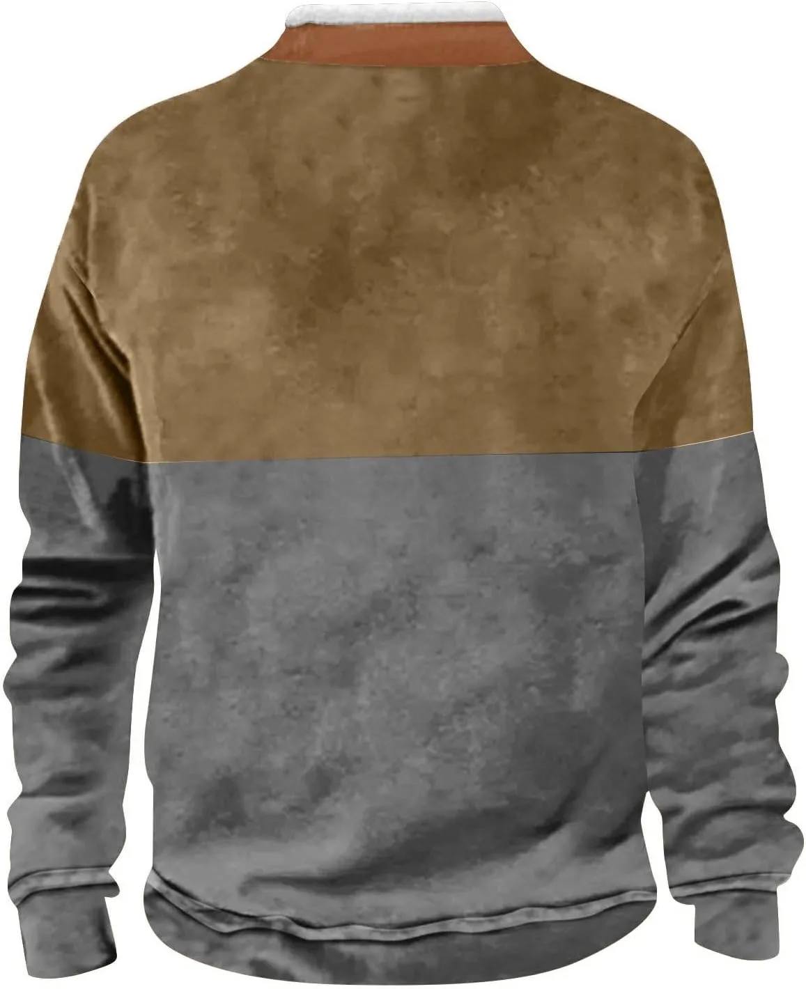 FlekmanArt Mens Quarter Zip Pullover Stand Collar Long Sleeve Outfits V Neck Graphic Print T Shirts Fashionable Pullovers