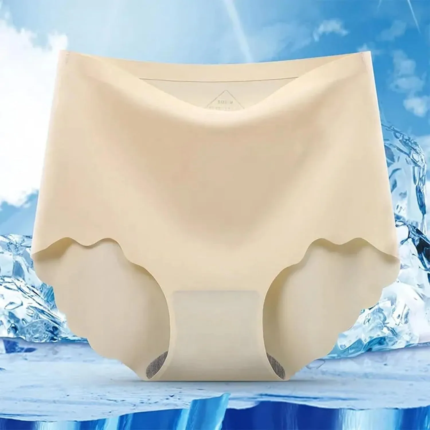 FZVYD Women's Ice Silk Bikini Panties Underwear Mid-Waist Stretch Breathable Seamless Comfy Boyshorts Briefs Underpants