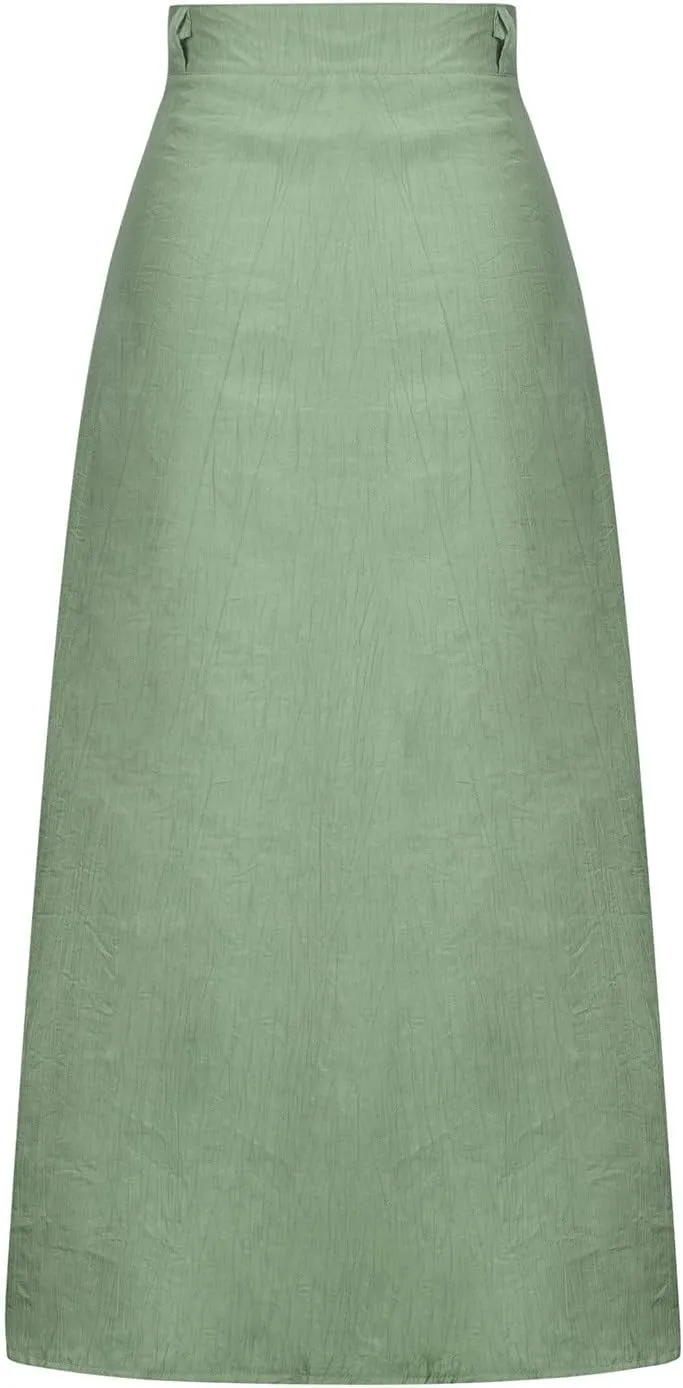 hlysgo Womens Casual High Waist Button Down Front Long Maxi Skirt Boho Solid Flowy Skirts Summer Beach Dresses