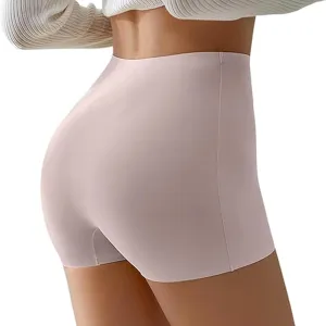 Ice Silk Seamless Slip Shorts for Women Under Dress,Womens Seamless Shaping Boyshorts (Purple,XX-Large)