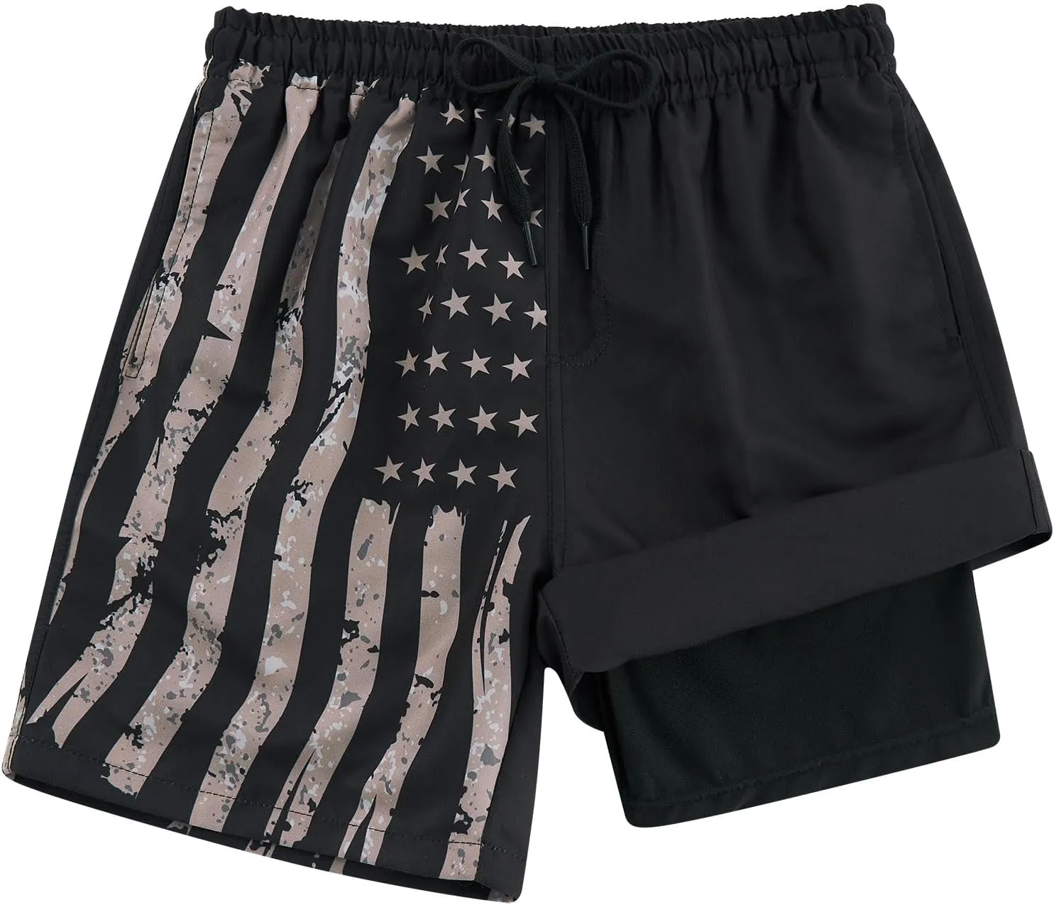 Idgreatim 5-16T Boys Swim Trunks with Compression Liner Summer Beach Quick Dry Swimsuit Bathing Suit
