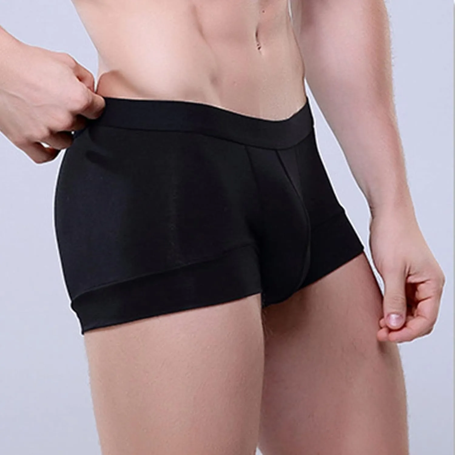 JEKE-DG Men Breathable Ice Silk Boxer Briefs U Convex Shorts Low Rise Underwear Mesh Sports Boxer Underpants
