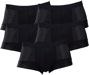 JEKE-DG Men Breathable Ice Silk Boxer Briefs U Convex Shorts Low Rise Underwear Mesh Sports Boxer Underpants
