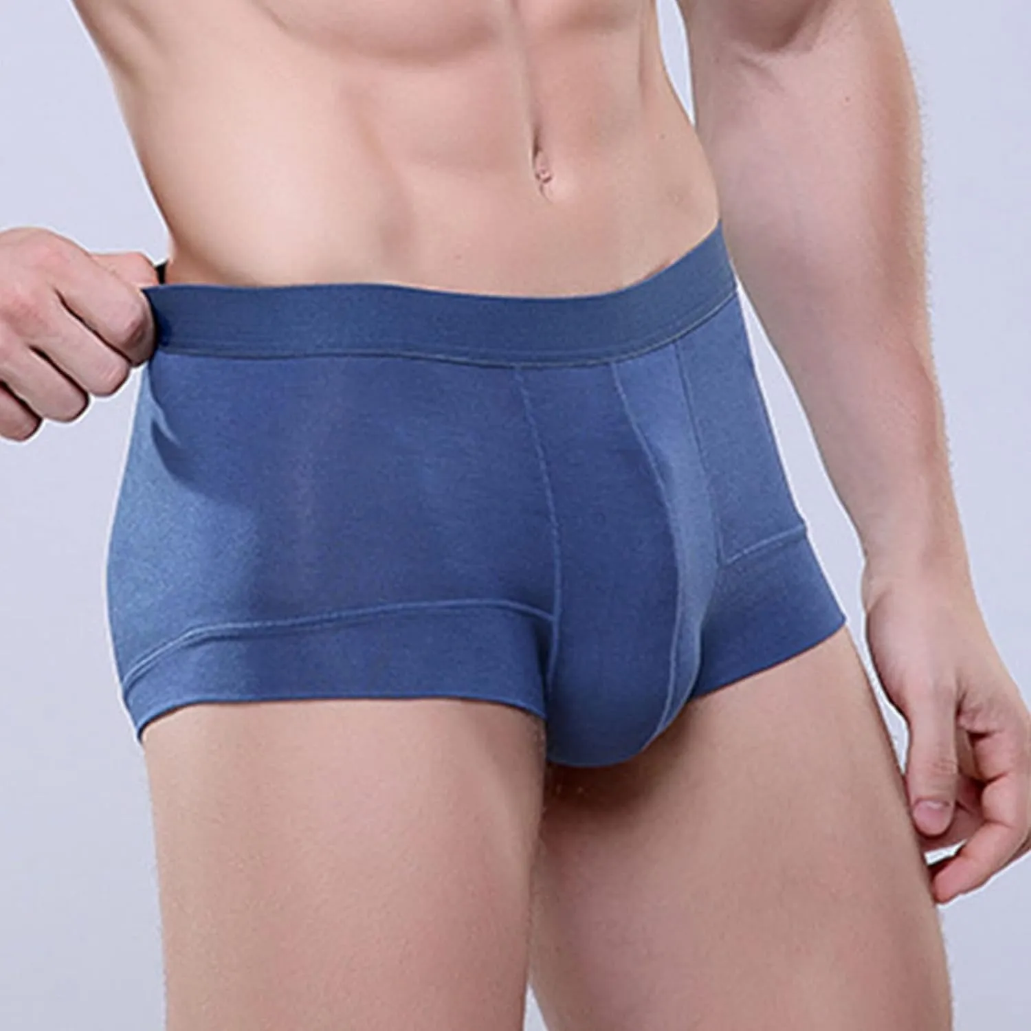 JEKE-DG Men Breathable Ice Silk Boxer Briefs U Convex Shorts Low Rise Underwear Mesh Sports Boxer Underpants