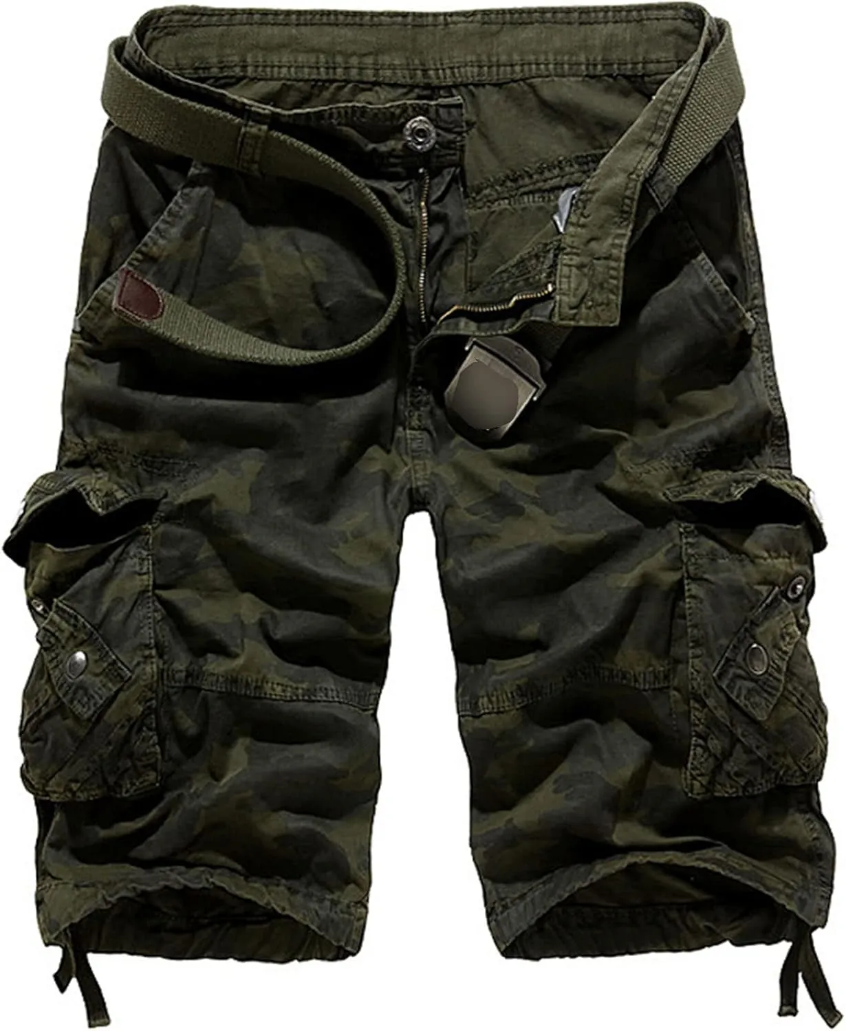 JEsilunmaMY Men's Multi Pocket Camo Cargo Shorts Relaxed Fit Outdoor Camouflage Shorts Casual Loose Cotton Military Shorts