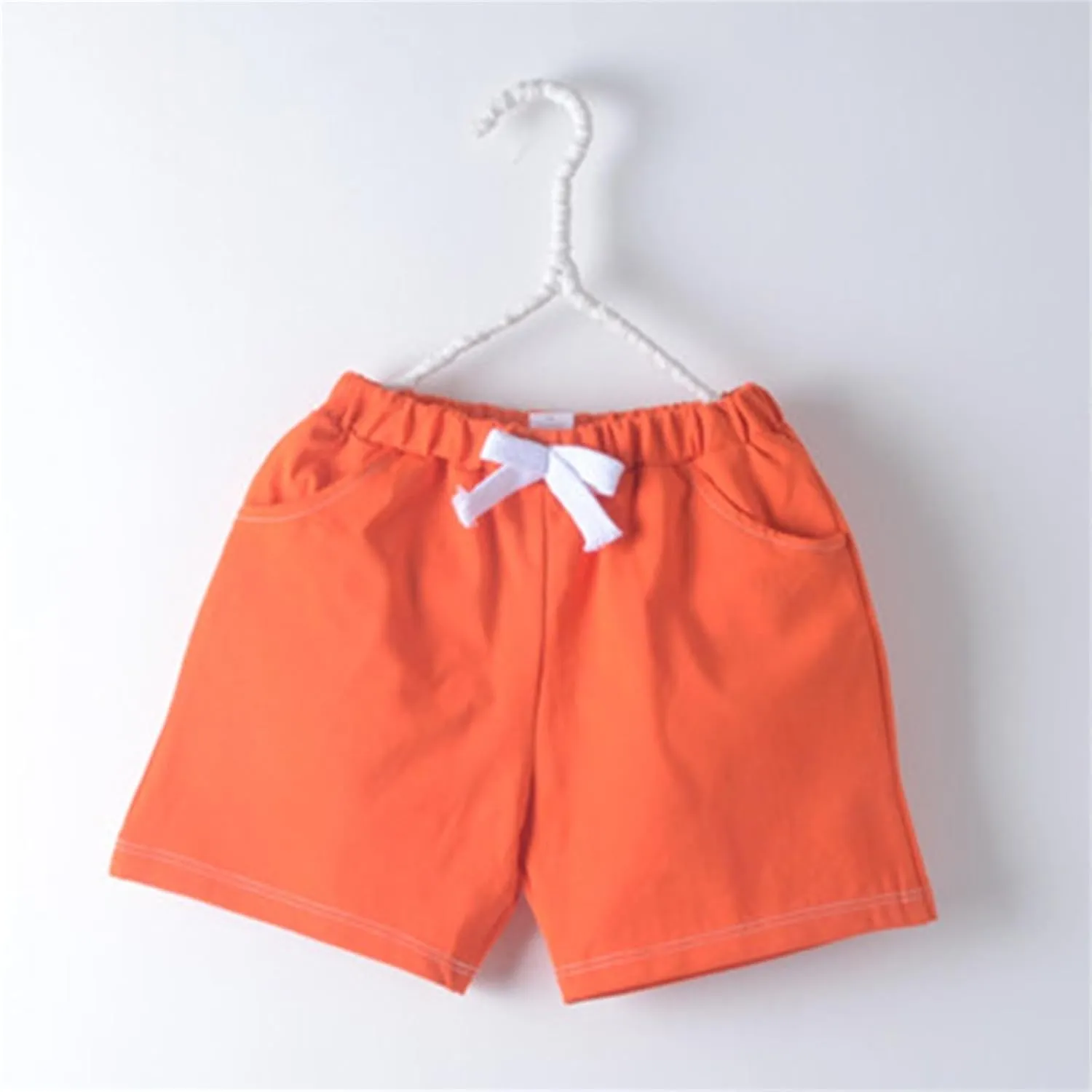 Kids Pull on Jogger Shorts Boys Girls Stretch Chino Shorts Summer Elastic Waist Drawstring Quick Dry Athletic Pants