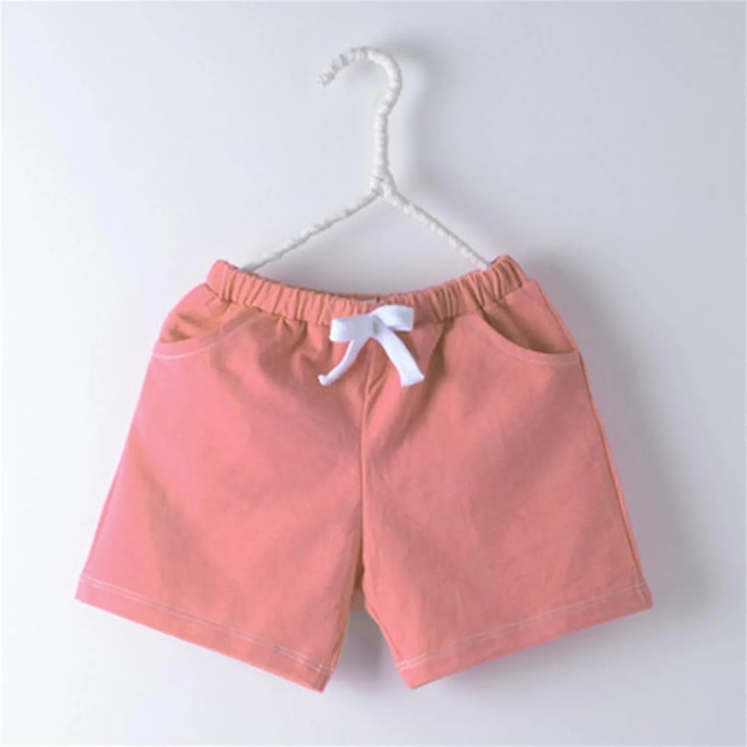 Kids Pull on Jogger Shorts Boys Girls Stretch Chino Shorts Summer Elastic Waist Drawstring Quick Dry Athletic Pants