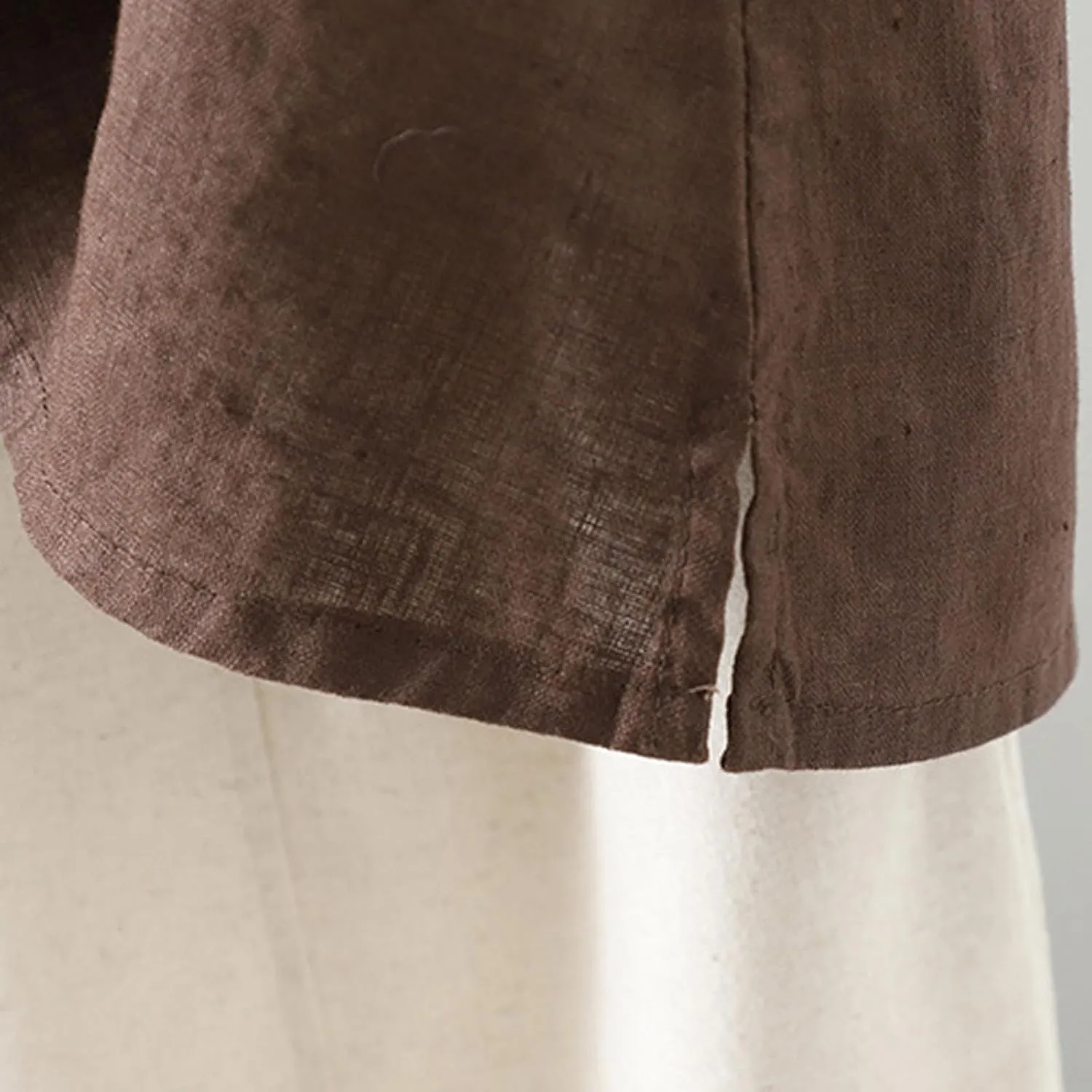 Linen Tank Women Loose Sleeveless V Neck Vacation Solid Color Tunic Tanks Casual Summer Cotton Side Slits Camisole