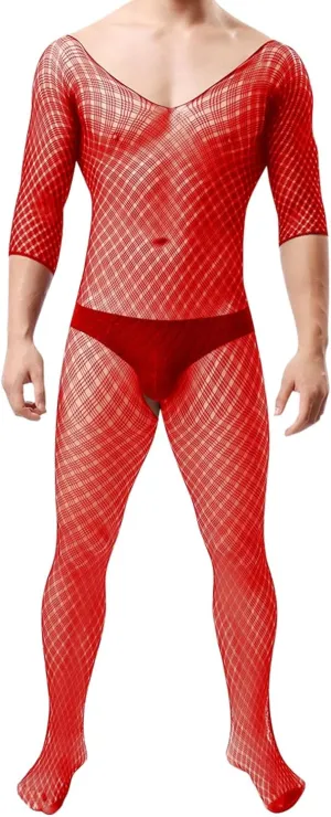 Lingerie for Men Bodystocking Thigh High Stockings Bobydoll Bodysuit Sexy Tights Lace Night Gown