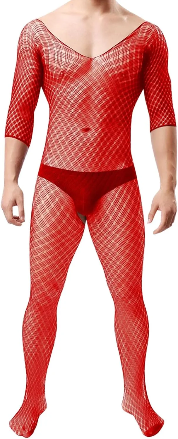 Lingerie for Men Bodystocking Thigh High Stockings Bobydoll Bodysuit Sexy Tights Lace Night Gown