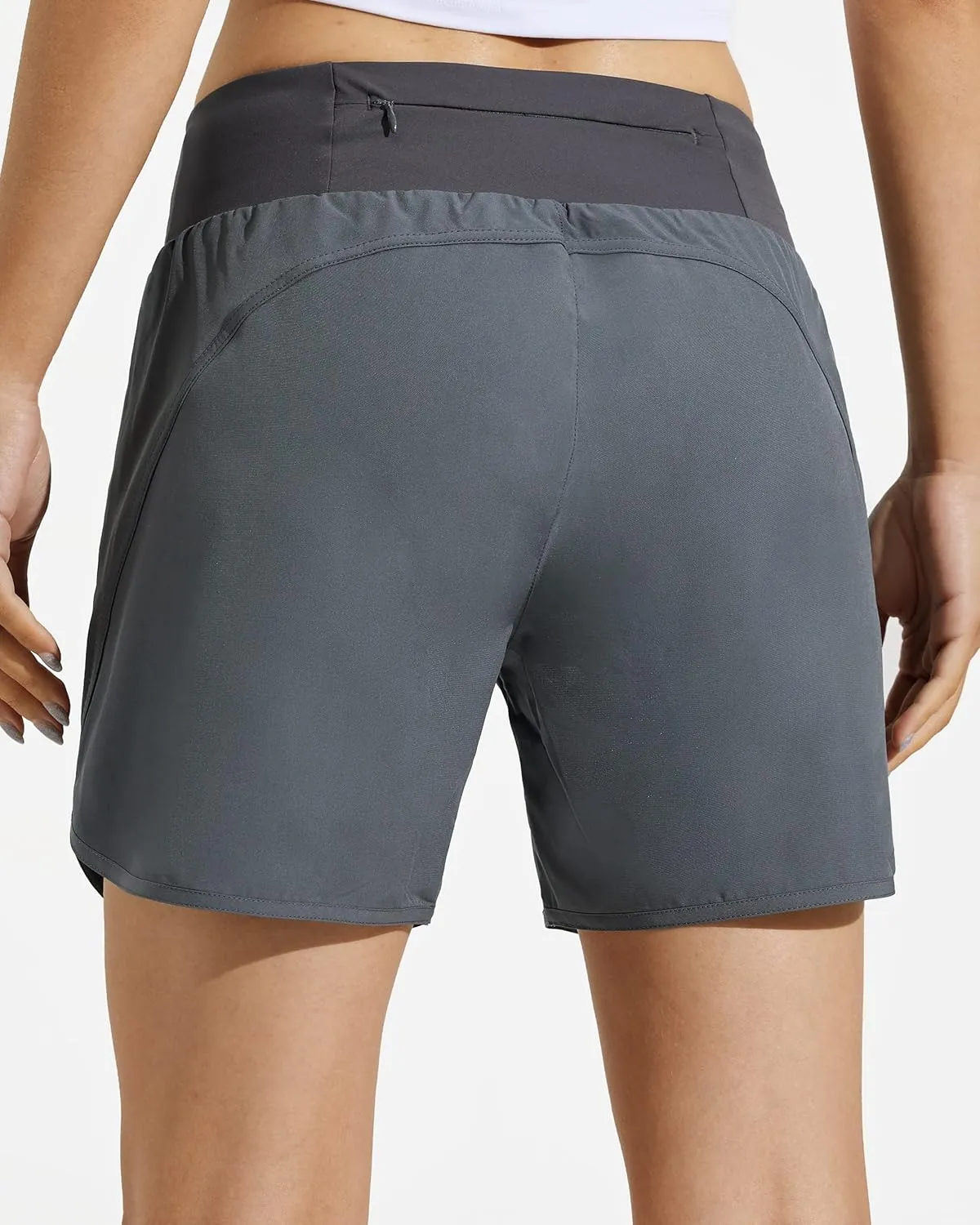 MASKERT Womens 5 Inches Athletic Running Shorts with Zipper Pockets Quick Dry Lounge Gym Workout Shorts with Liner