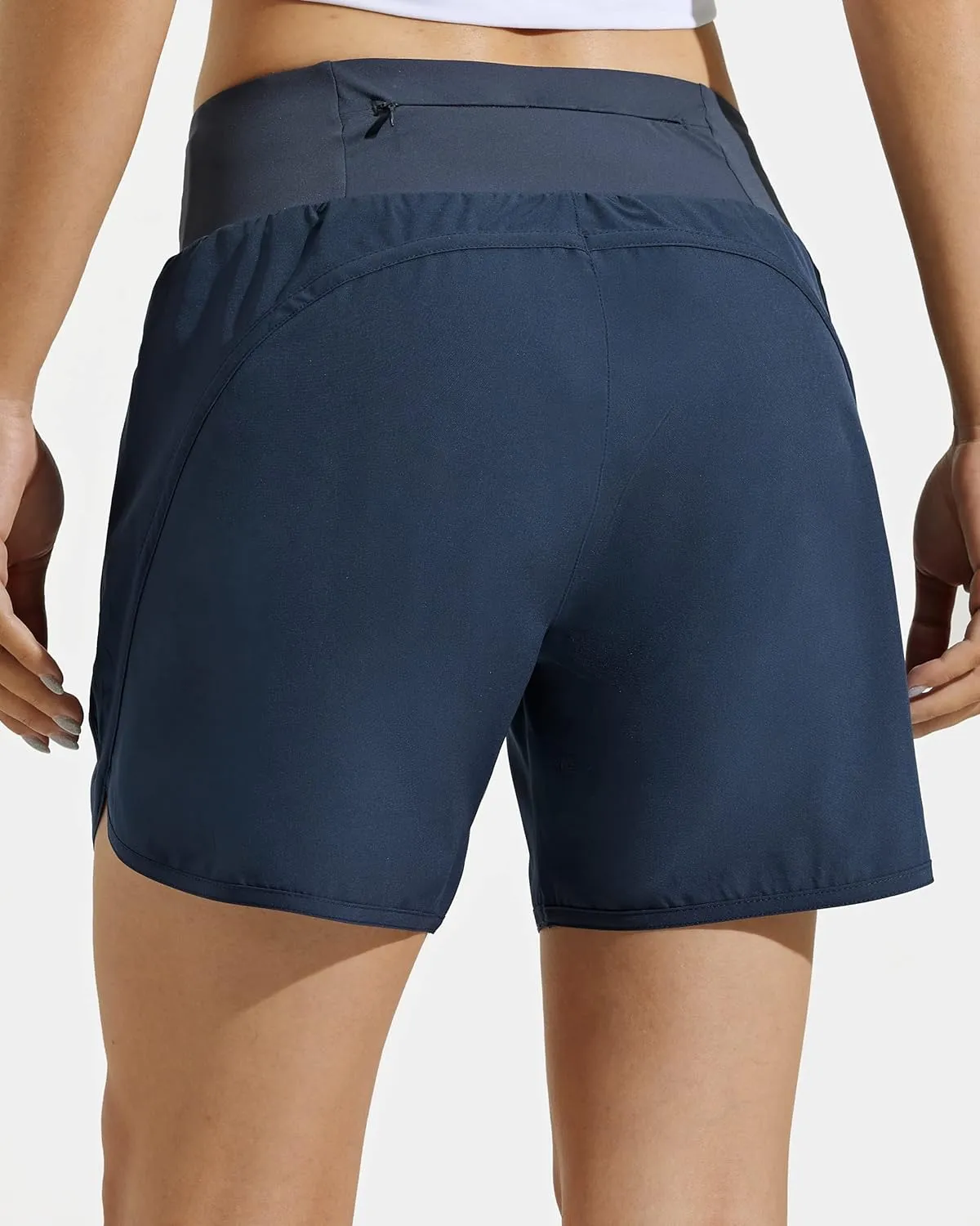 MASKERT Womens 5 Inches Athletic Running Shorts with Zipper Pockets Quick Dry Lounge Gym Workout Shorts with Liner