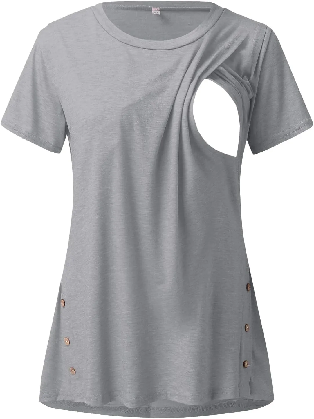 Maternity Nursing Shirts Women Breastfeeding Tops Short Sleeve Comfort Pregnancy Clothes Lounge Cotton Tee Top