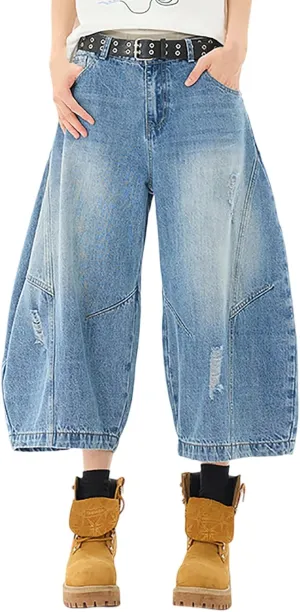 Men Y2K Grunge Baggy Jean Shorts Casual Hip Hop Long Loose Fit Denim Shorts Streetwear with Pockets