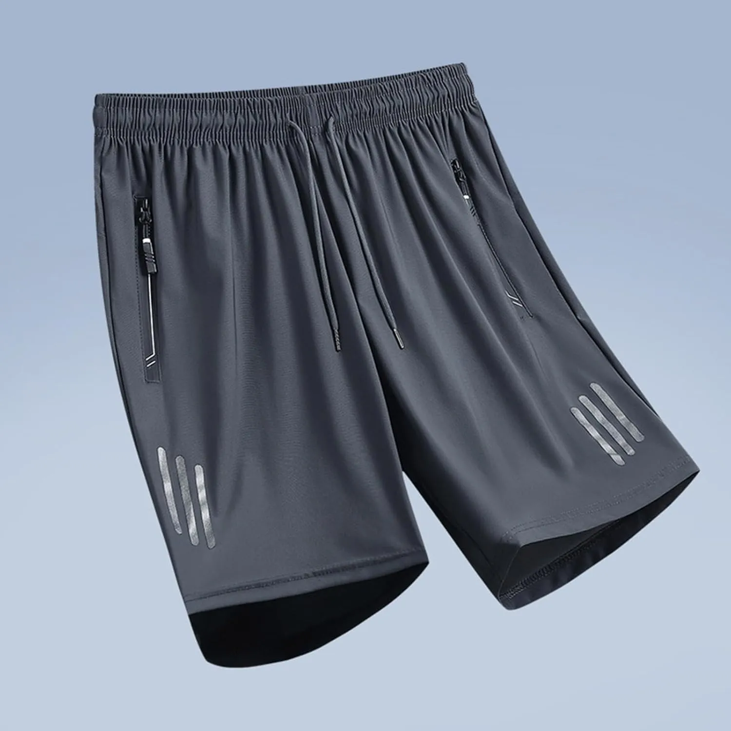 Mens Athletic Running Workout Shorts Quick Dry Elastic Waist Shorts Big Tall Loose Lightweight Shorts with Zip Pocket