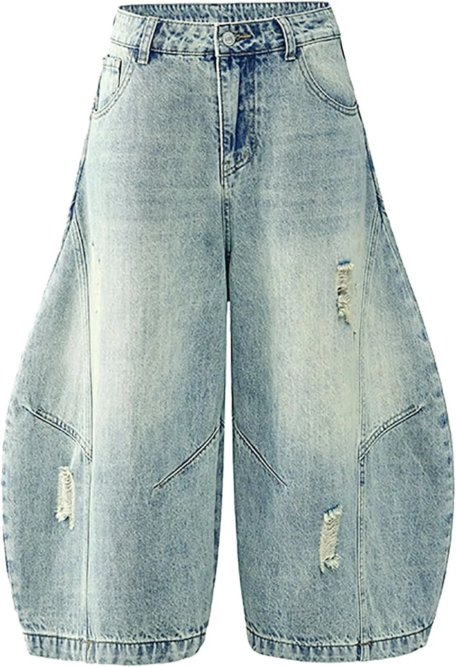 Mens Baggy Denim Jorts Y2K Vintage Loose Hip Hop Jean Shorts Wide Leg Mid Jeans Streetwear Clothes