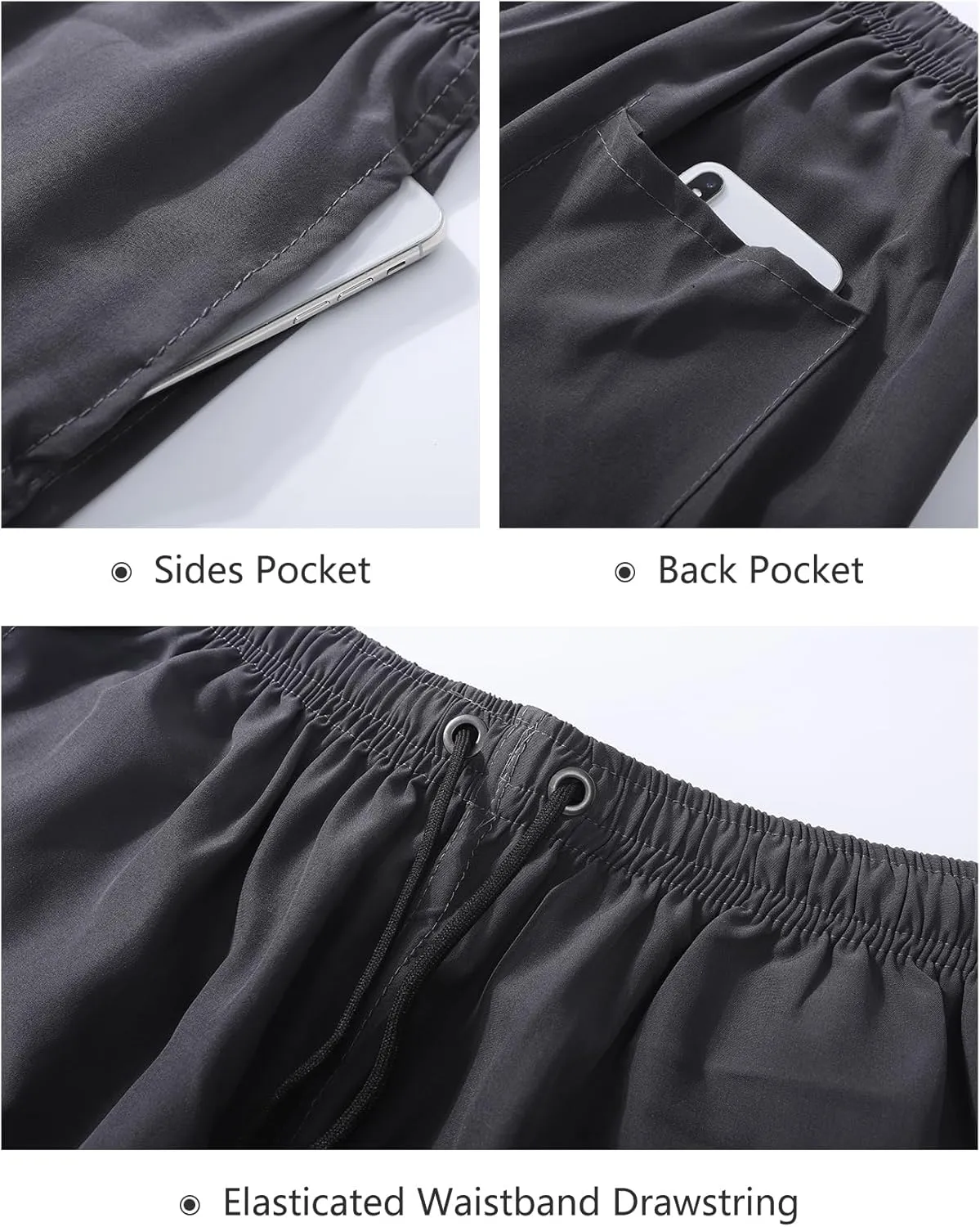 Men's Casual Beach Golf Shorts 7 Inch Inseam Elastic Waist Drawstring Summer Gym Running Chino Shorts with Pockets