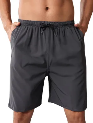 Men's Casual Beach Golf Shorts 7 Inch Inseam Elastic Waist Drawstring Summer Gym Running Chino Shorts with Pockets