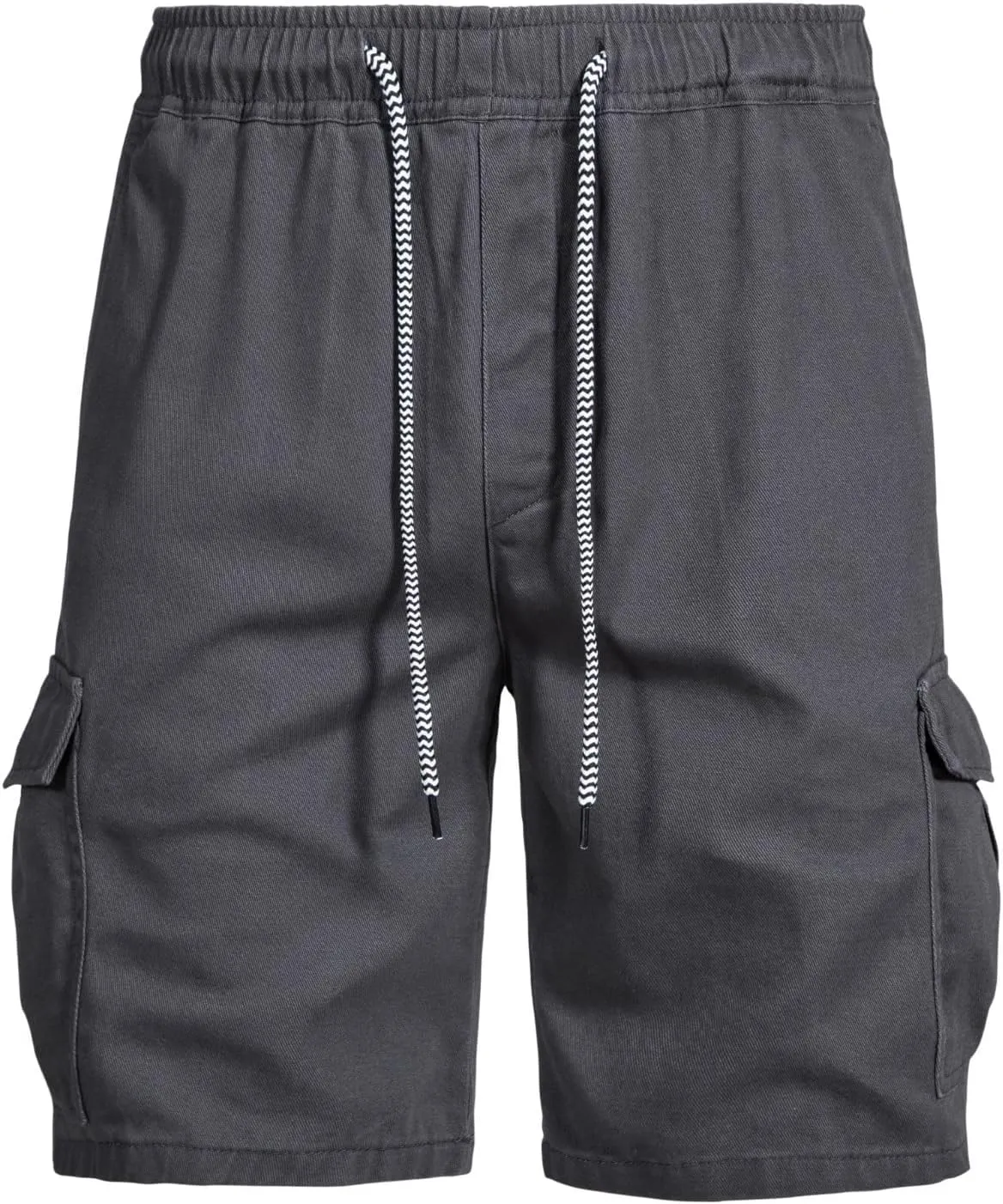 Men's Casual Cotton Cargo Shorts Relaxed Fit Ripstop Solid Color Classic Straight Leg Pants with Pockets