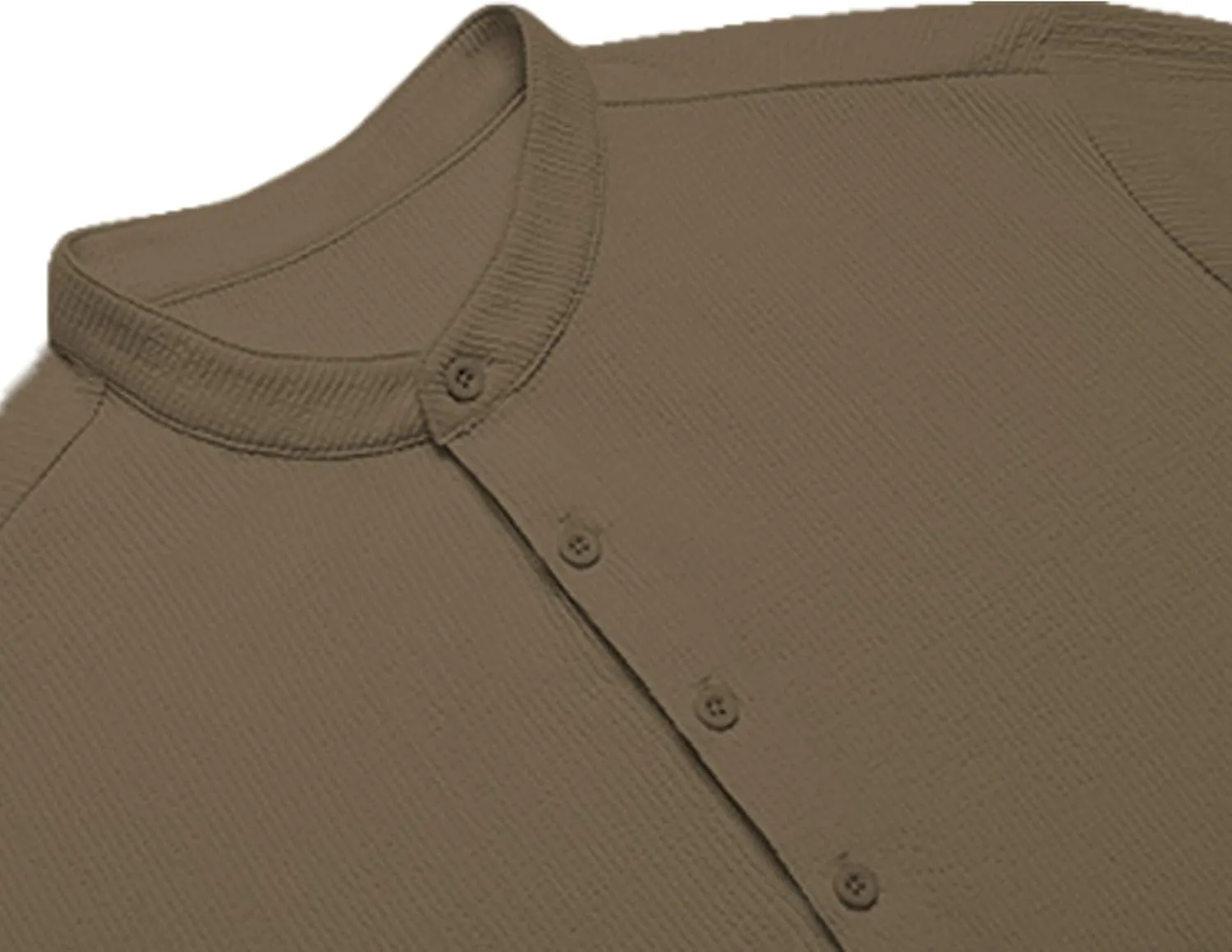Mens Cotton Linen Shirts Vintage Wrinkled Short Sleeve Henley Shirt Lightweight Casual Summer Beach Band Collar Tees