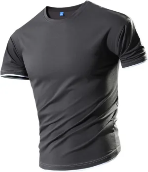 Men's Cotton T-Shirts Sport Quick Dry Lightweight Workout Running Shirts Muscle Fit Short Sleeve Bodybuilding Gym Tees