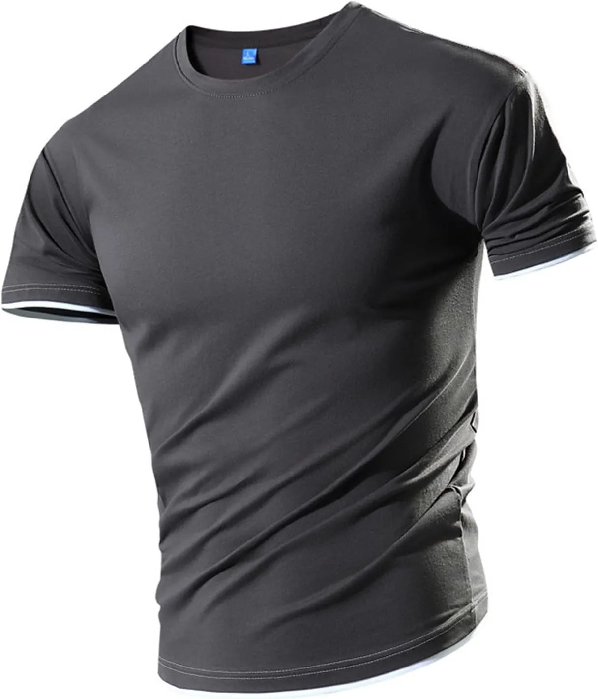 Men's Cotton T-Shirts Sport Quick Dry Lightweight Workout Running Shirts Muscle Fit Short Sleeve Bodybuilding Gym Tees
