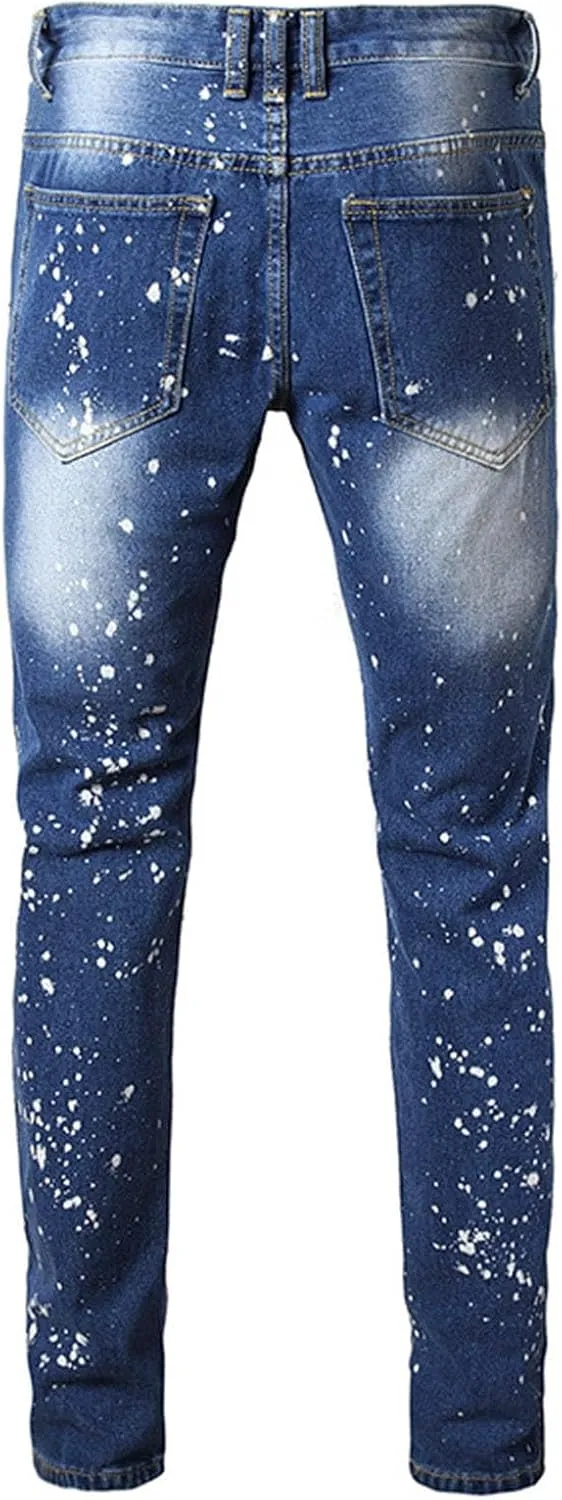 Mens Denim Shorts Ripped Jean Short Distressed Straight Fit Denim Shorts Casual Ripped Summer Denim Short Pants with Pockets