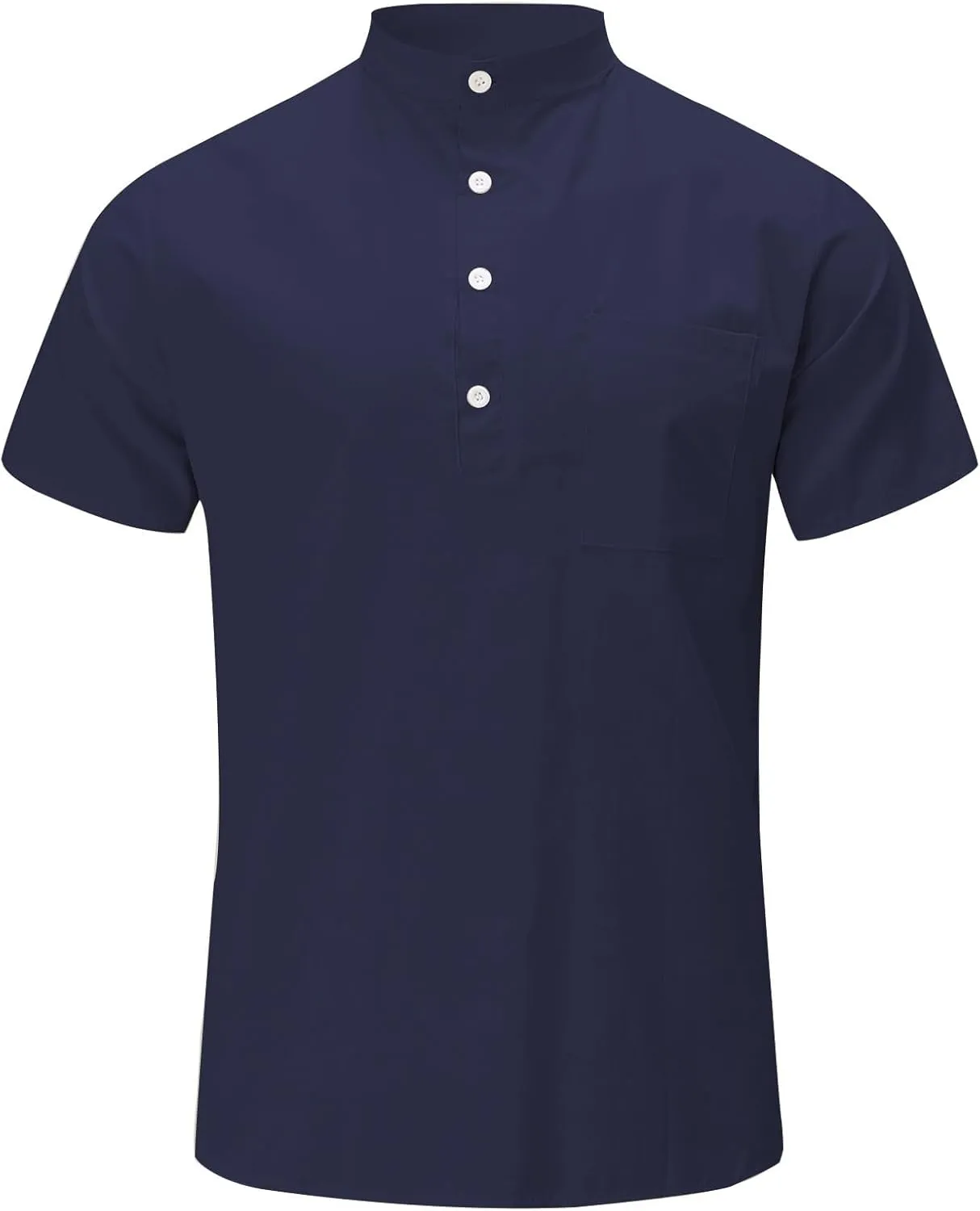 Mens Henley Shirts Short Sleeve V Neck Button Basic Tee Tops Lightweight Quick Dry Loose Boho Beach Hippie Shirt