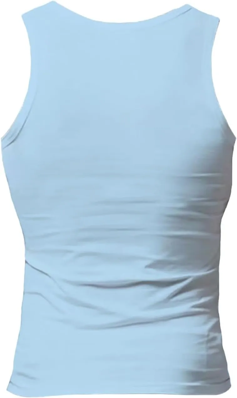 Men's Lightweight Cotton Tank Undershirts Hooded Tank Top Breathable Sleeveless Vest Fashion Casual Vest