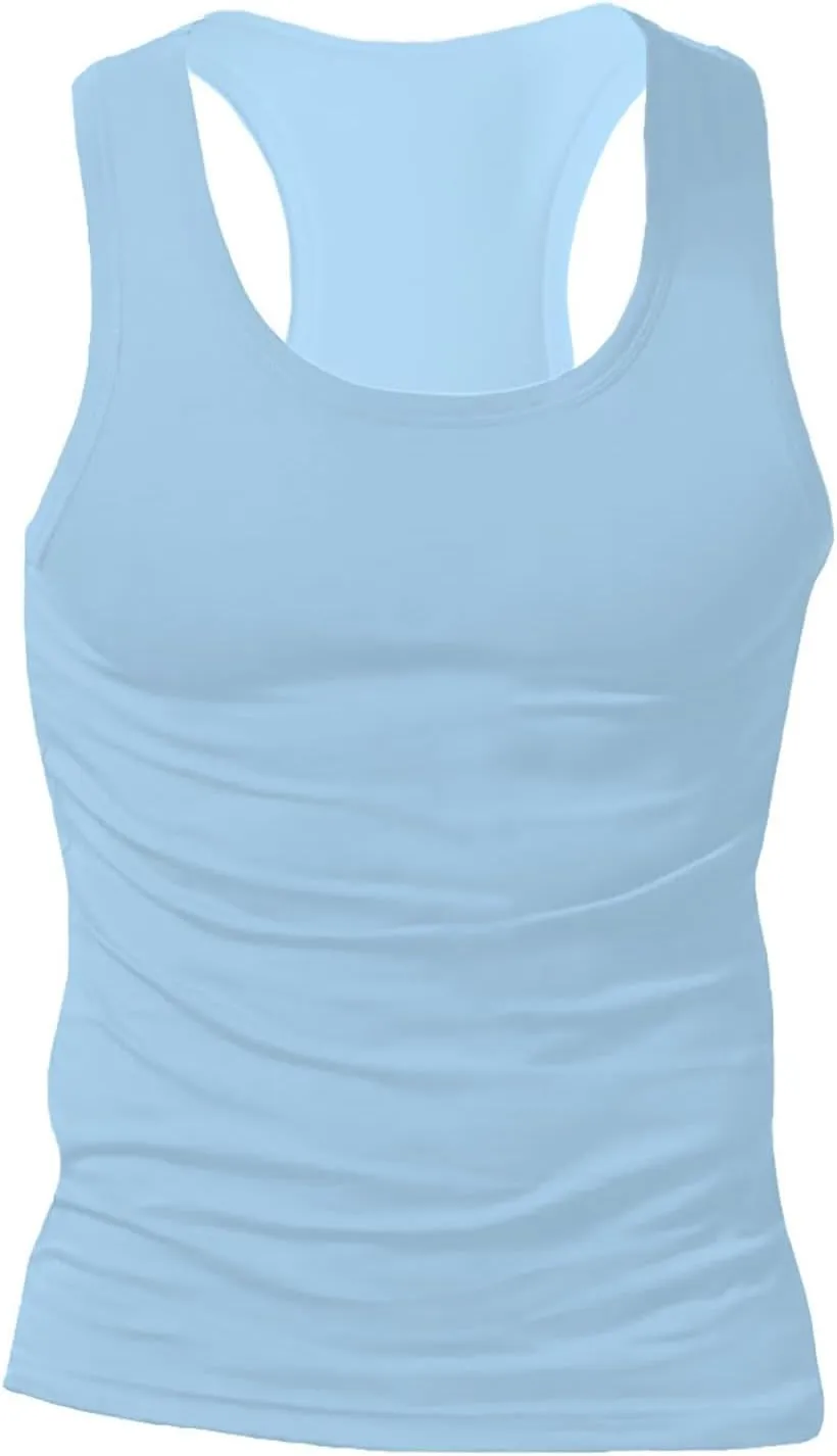 Men's Lightweight Cotton Tank Undershirts Hooded Tank Top Breathable Sleeveless Vest Fashion Casual Vest