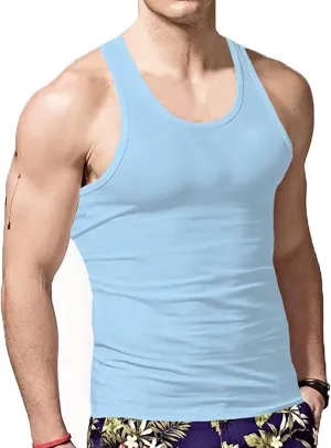 Men's Lightweight Cotton Tank Undershirts Hooded Tank Top Breathable Sleeveless Vest Fashion Casual Vest