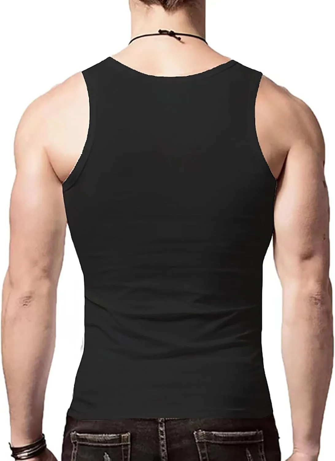 Men's Lightweight Cotton Tank Undershirts Hooded Tank Top Breathable Sleeveless Vest Fashion Casual Vest