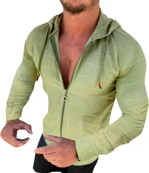 Mens Lightweight Summer Shirts Hooded Sweatshirts Zip Up Solid Spring Casual Long Sleeve Shirt Tops for Men