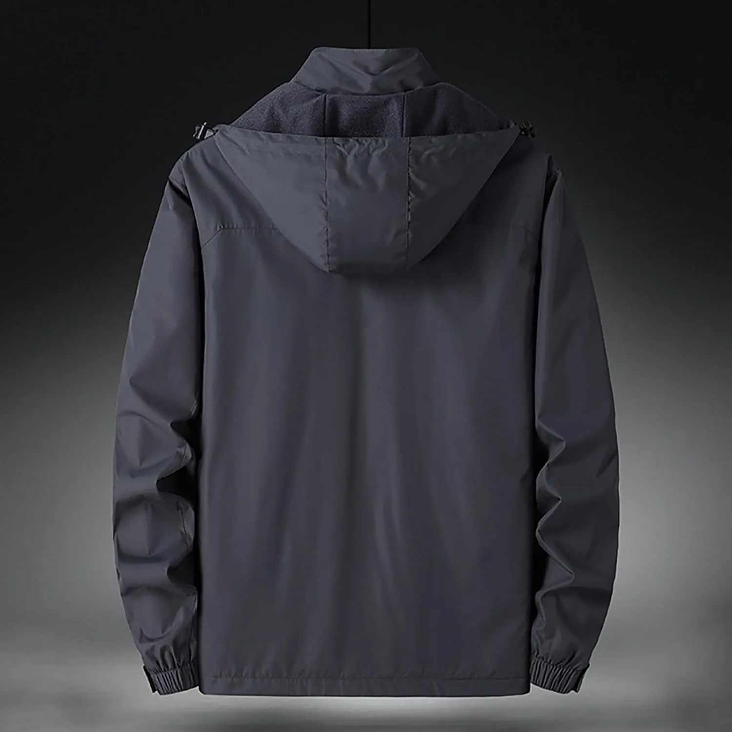 Mens Lightweight Waterproof Hooded Rain Jacket Zip Up Softshell Jacket Hiking Cycling Travel Military Tactical Jacket