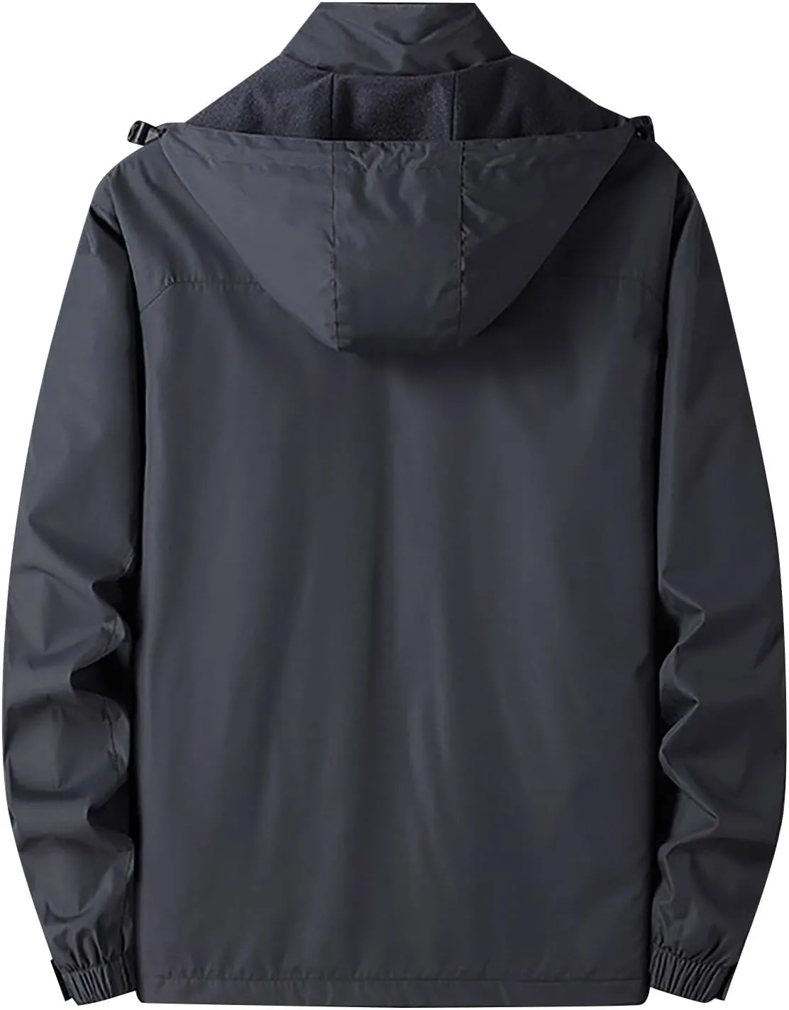 Mens Lightweight Waterproof Hooded Rain Jacket Zip Up Softshell Jacket Hiking Cycling Travel Military Tactical Jacket