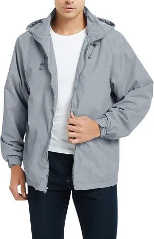 Men's Lightweight Waterproof Rain Jackets with Hood Long Sleeve Breathable Hooded Raincoats Hiking Athletic Shirts