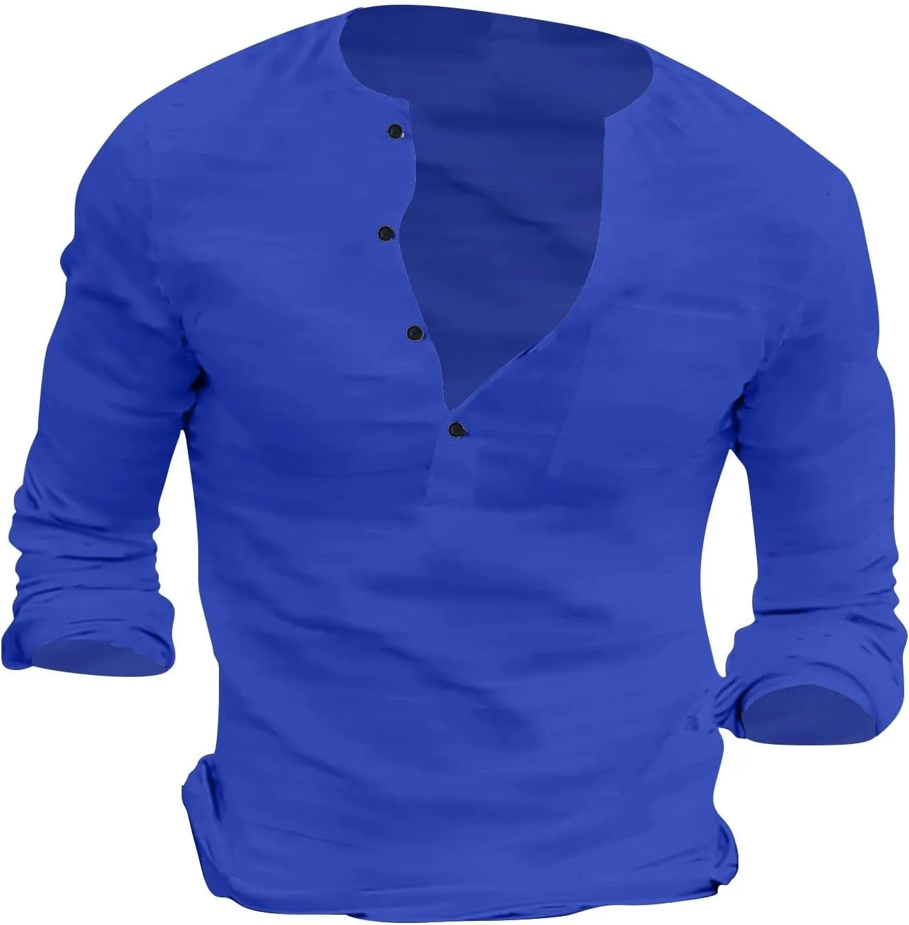 Mens Linen Shirts 3/4 Sleeve Casual V Neck Tropical Polo Shirt Lightweight Loose Tropical Hawaiian Beach Beach Top