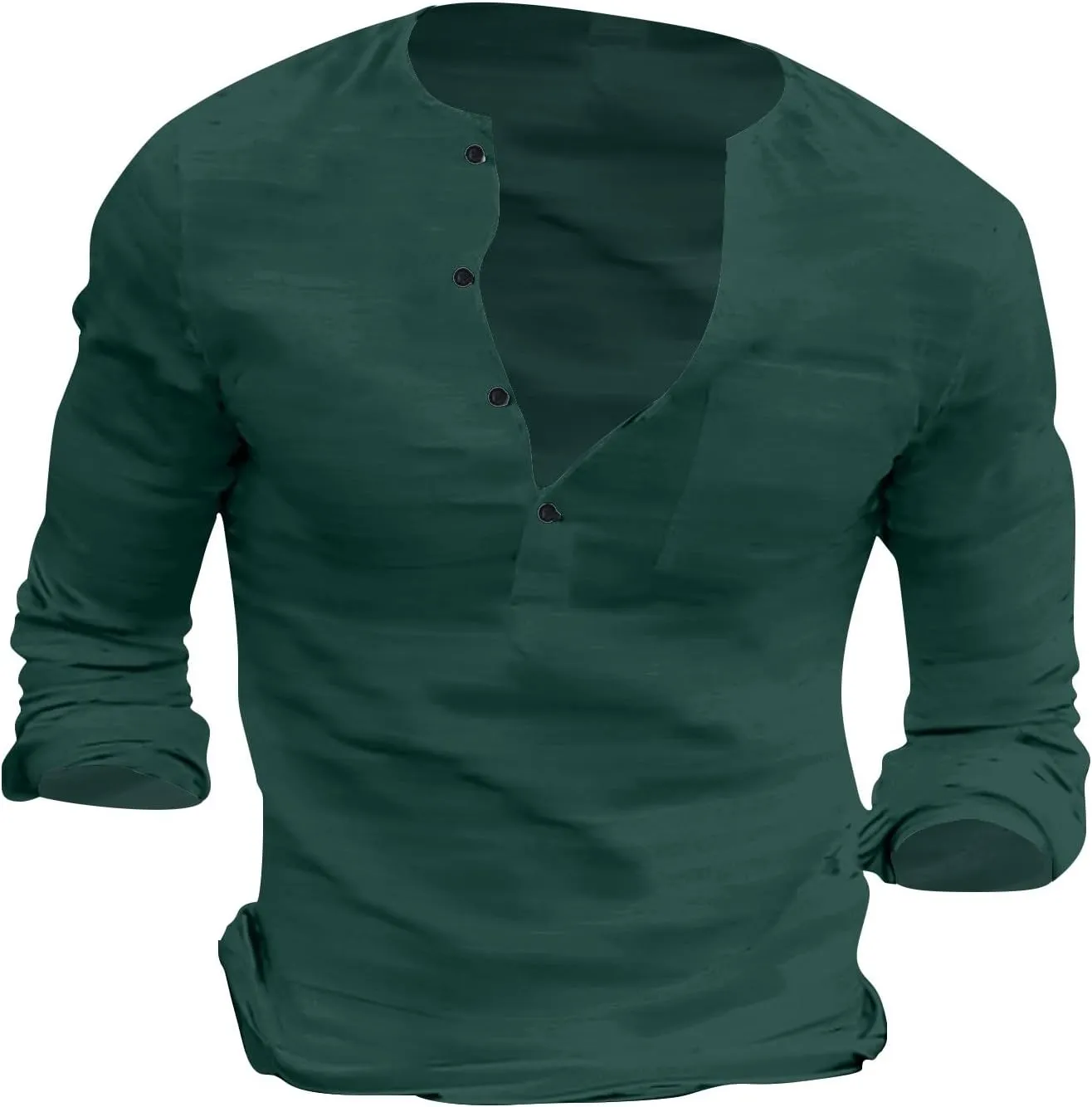 Mens Linen Shirts 3/4 Sleeve Casual V Neck Tropical Polo Shirt Lightweight Loose Tropical Hawaiian Beach Beach Top