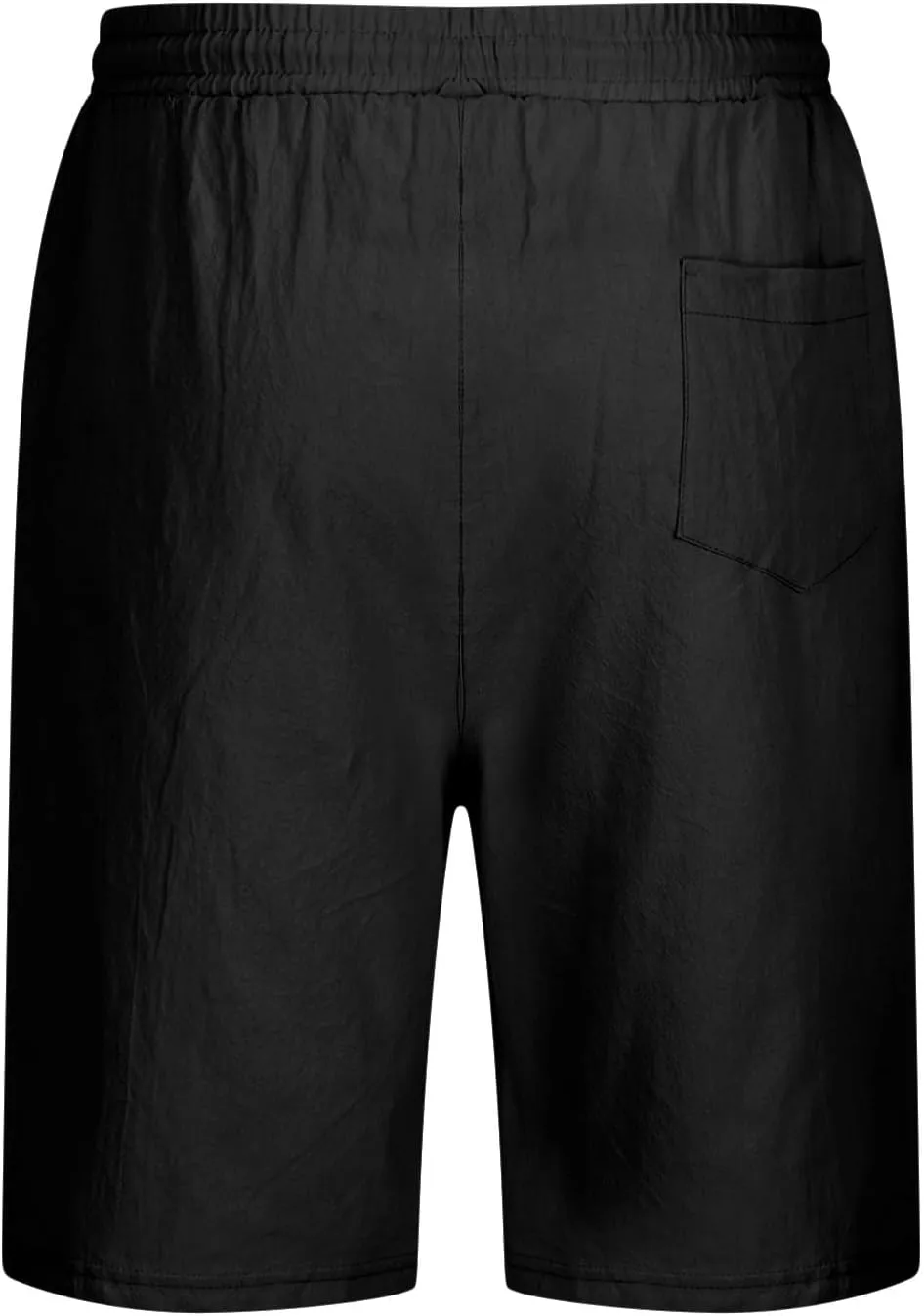 Men's Linen Shorts 11 Inch Inseam Flat Front Shorts with Pockets Lightweight Drawstring Elastic Waist Shorts Summer Shorts