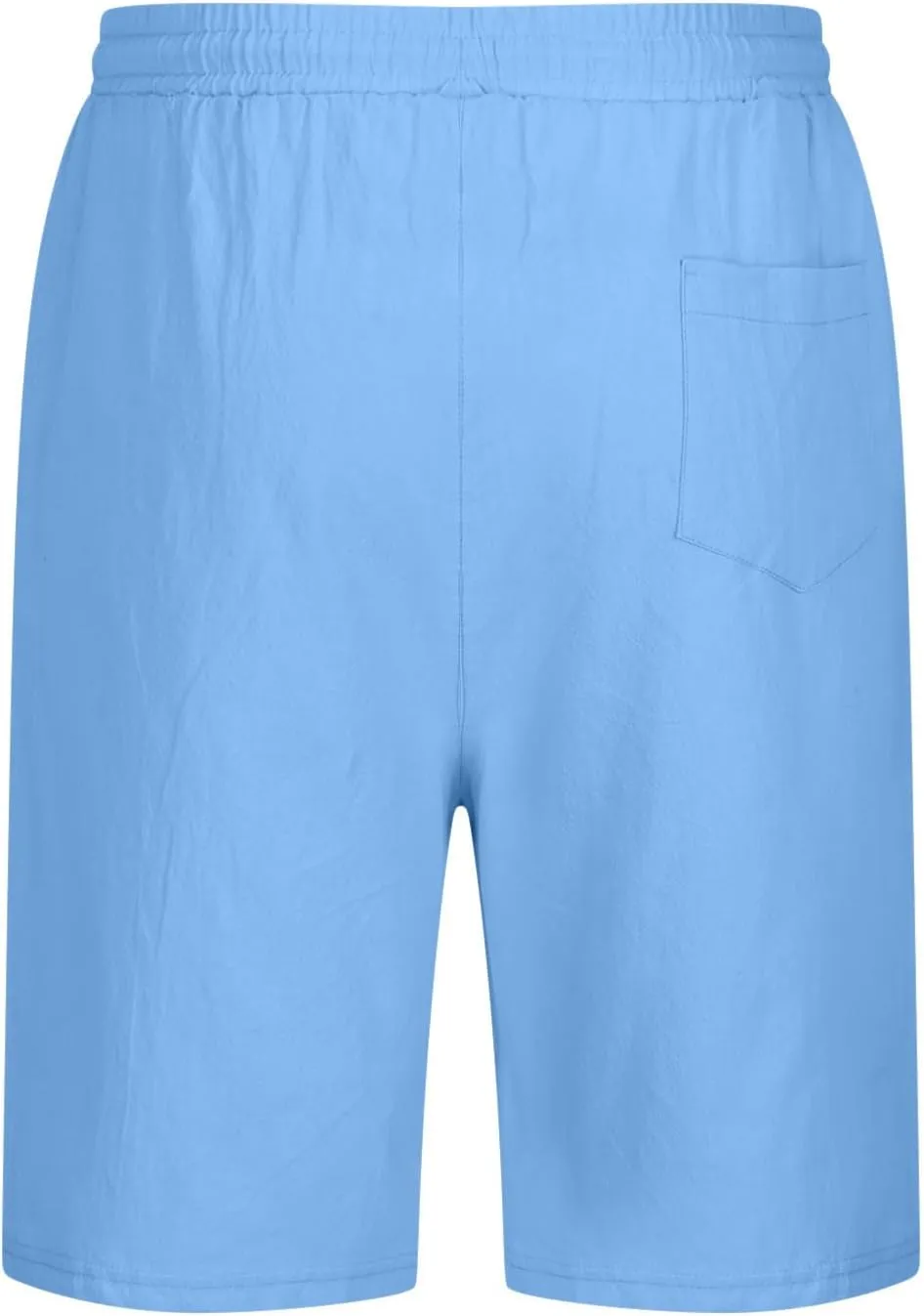 Men's Linen Shorts 11 Inch Inseam Flat Front Shorts with Pockets Lightweight Drawstring Elastic Waist Shorts Summer Shorts